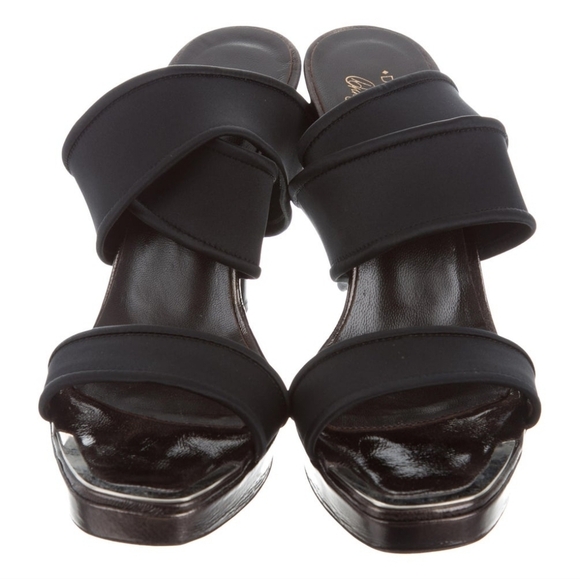 DONALD J PLINER Idra Crossover Sandals Pewter satin elastic 8.5 - Picture 5 of 7